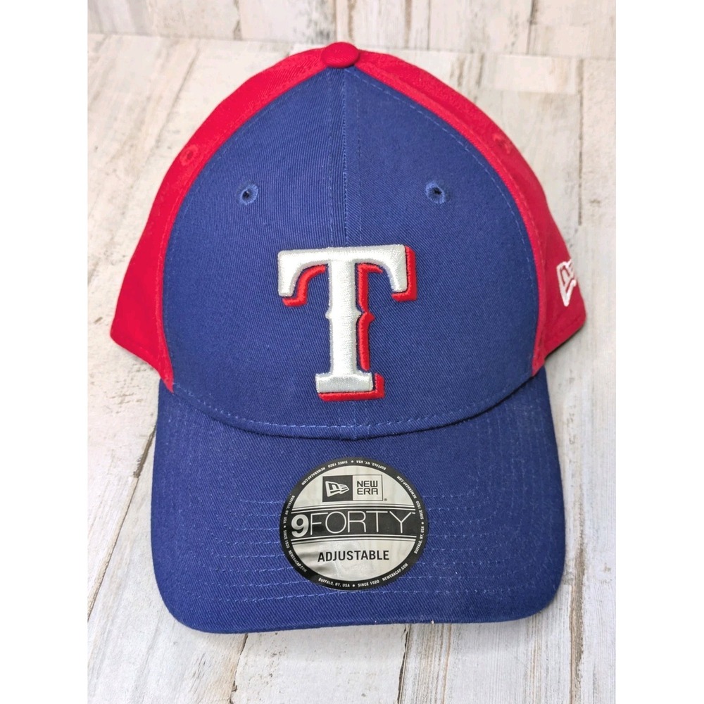 Texas Rangers Hat New Era 9Forty‎ Blue Red Adjustable Cap Snapback MLB
